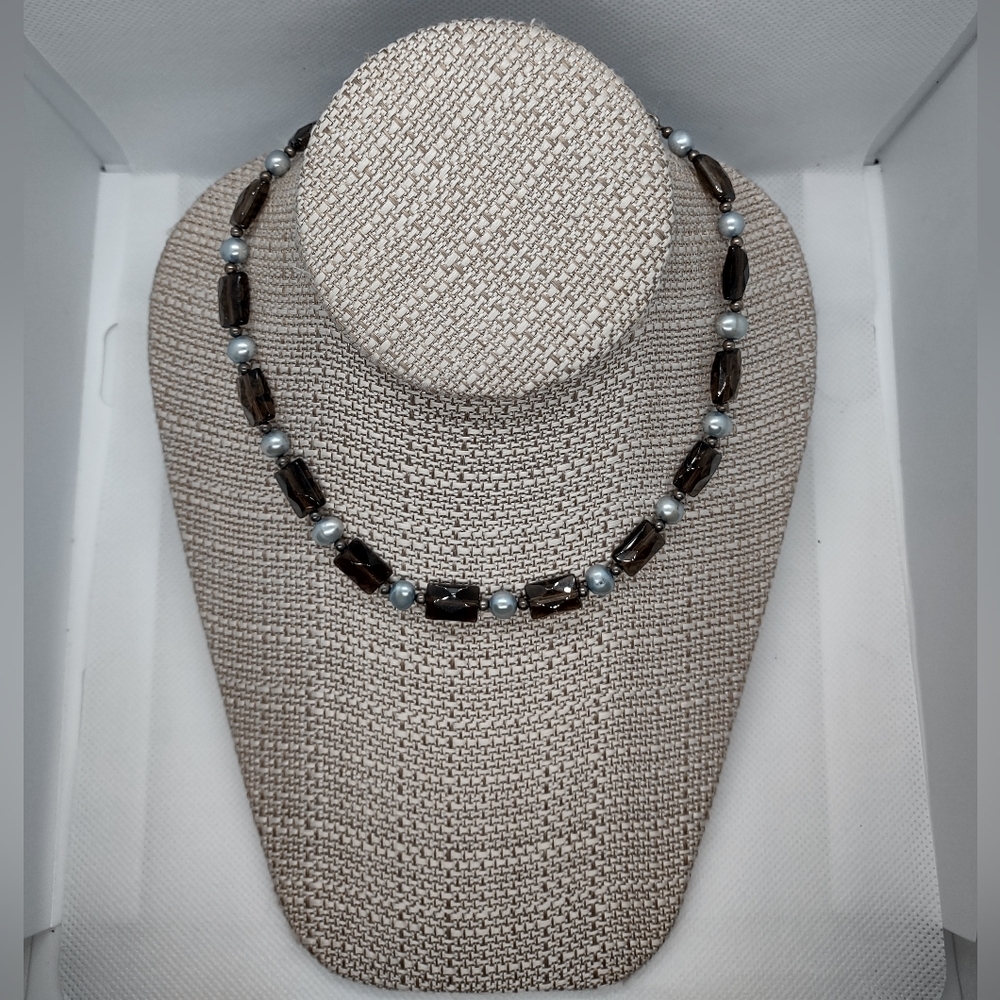 Bead & Silver Pearl Choker Necklace